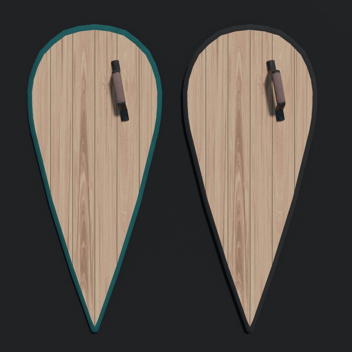 Kite Shield - Flat Low-poly 3D model_1