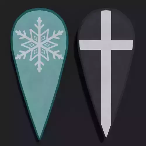 Kite Shield - Flat Low-poly 3D model