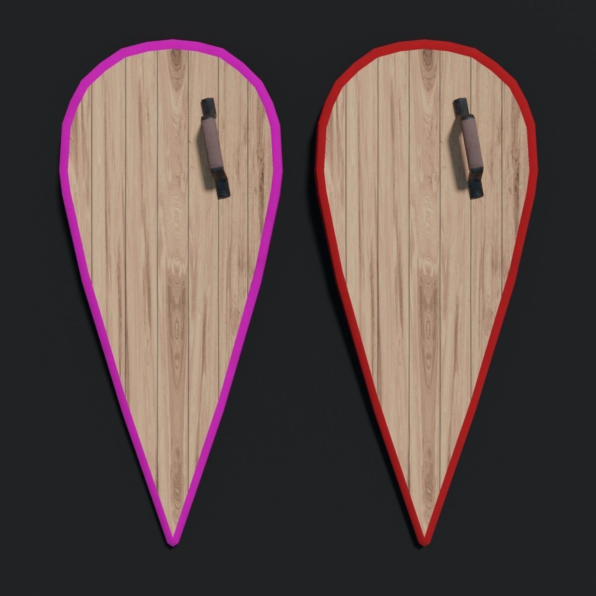 Kite Shield - Curved Low-poly 3D model_1