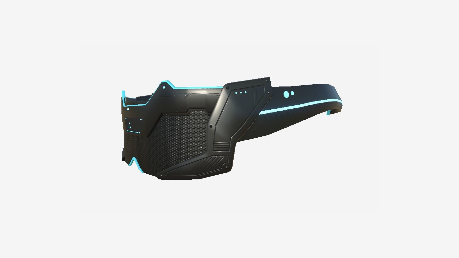 SciFi Glasses F07 Black Grid - Character Design Fashion Low-poly 3D model_2