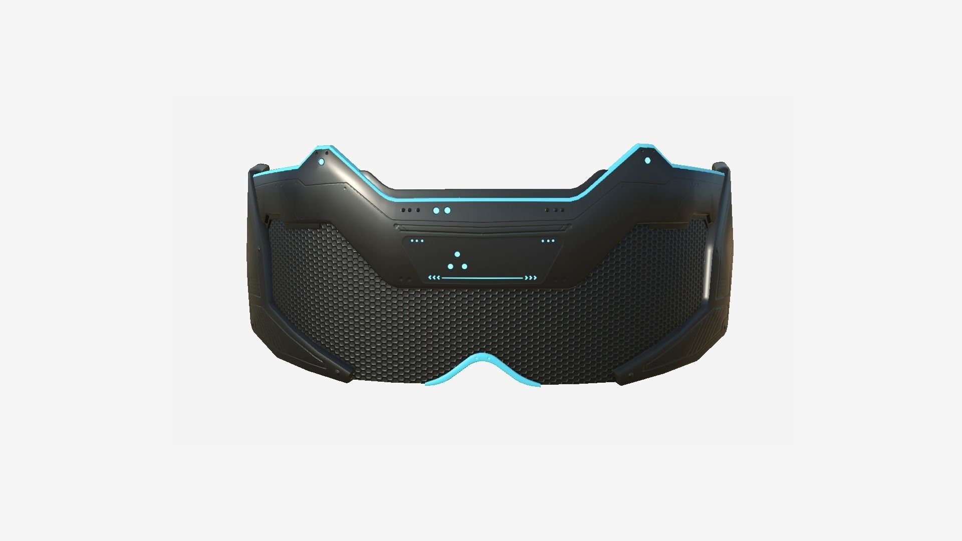 SciFi Glasses F07 Black Grid - Character Design Fashion Low-poly 3D model_1