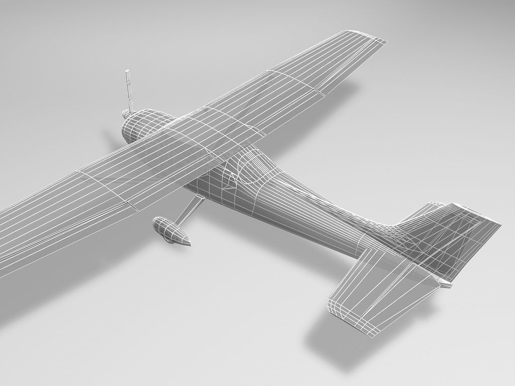 Cessna 172 Skyhawk Aircraft Low-poly 3D model_5