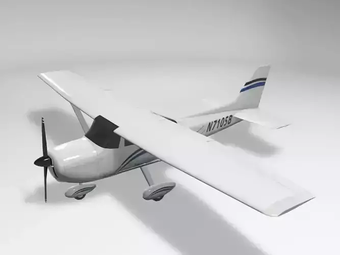 Cessna 172 Skyhawk Aircraft Low-poly 3D model