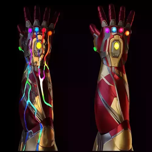 Normal and Battle Damaged Ironman Mark 85 Infinity Gauntlet 3D print model