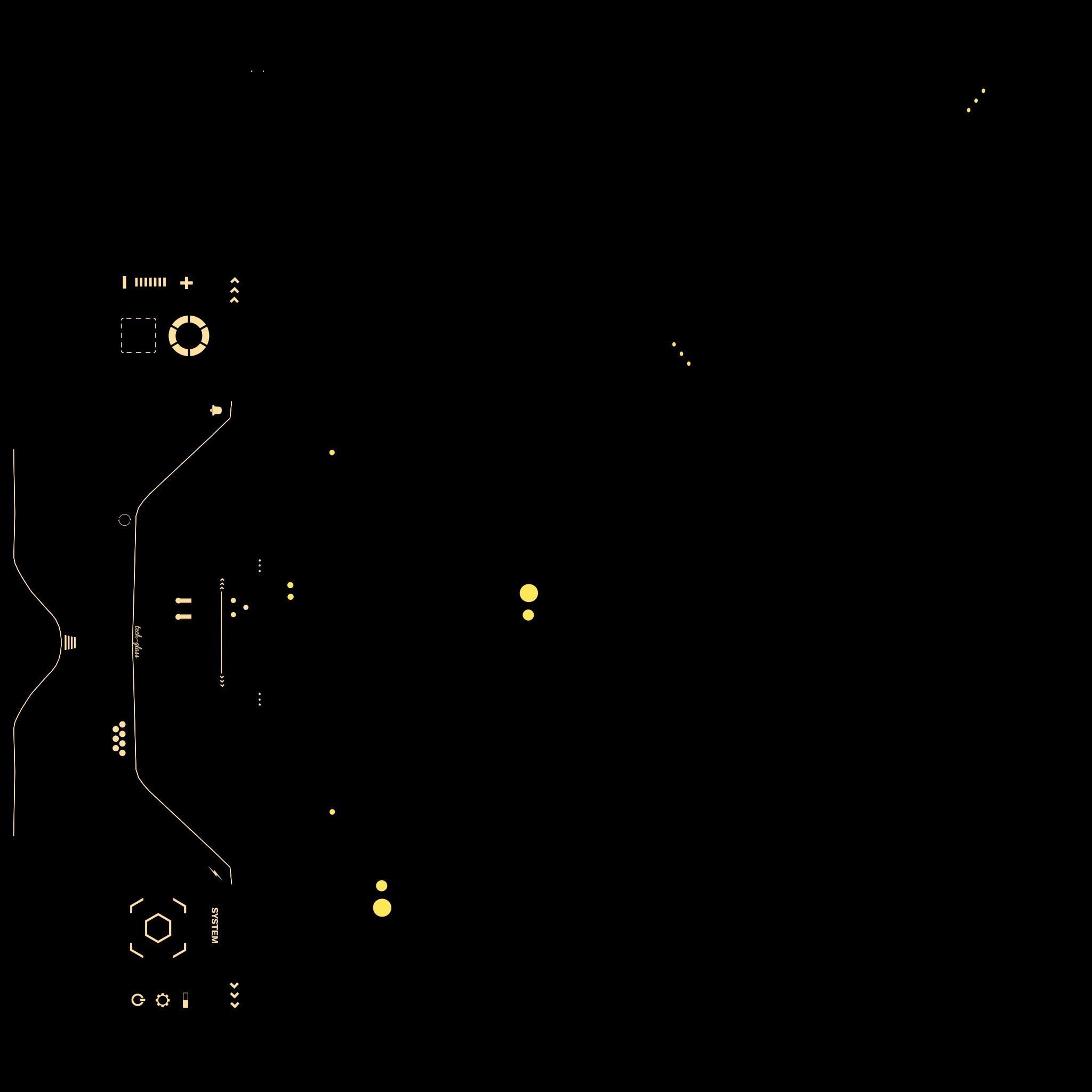 SciFi Glasses F08 Black Gold - Character Design Fashion Low-poly 3D model_18