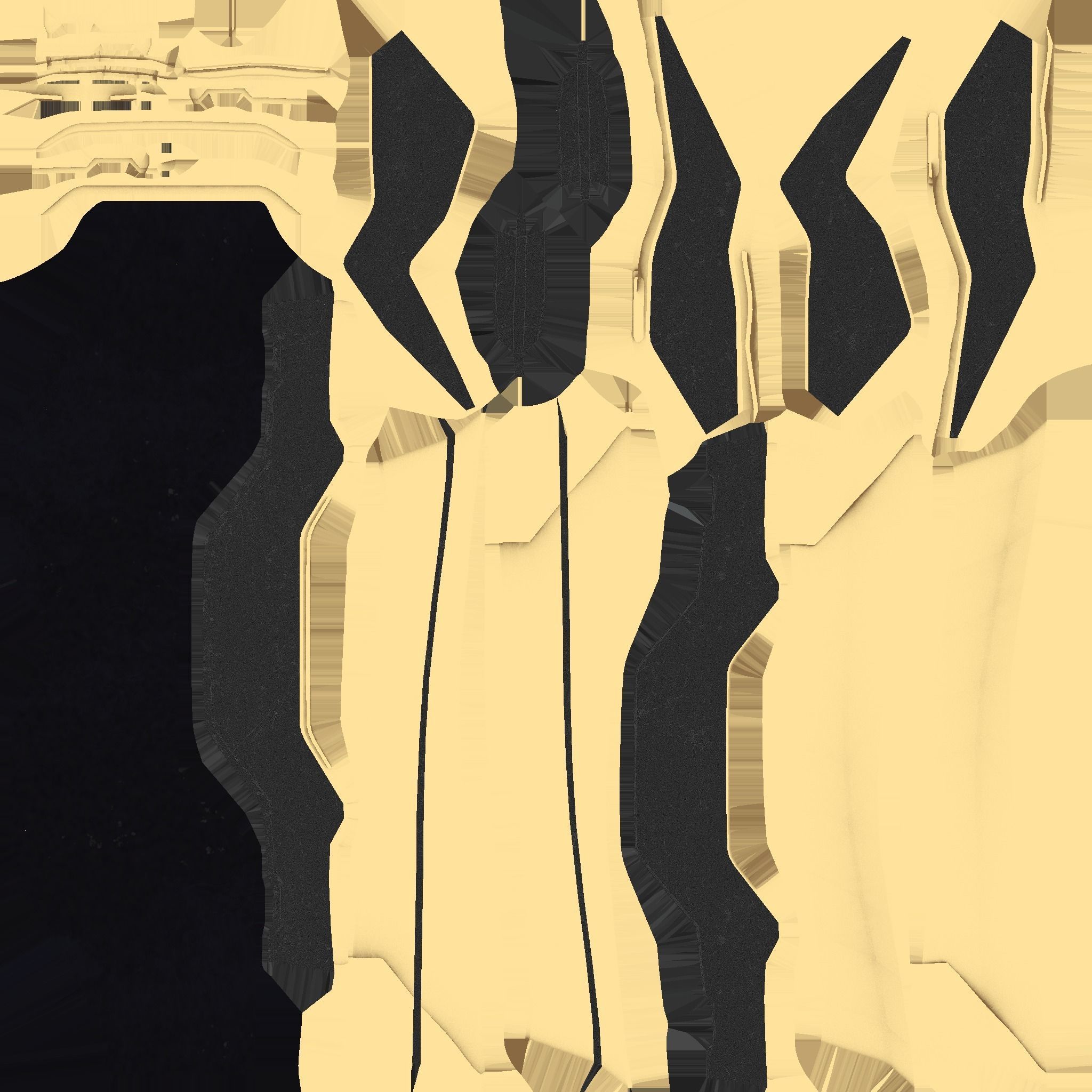 SciFi Glasses F08 Black Gold - Character Design Fashion Low-poly 3D model_17