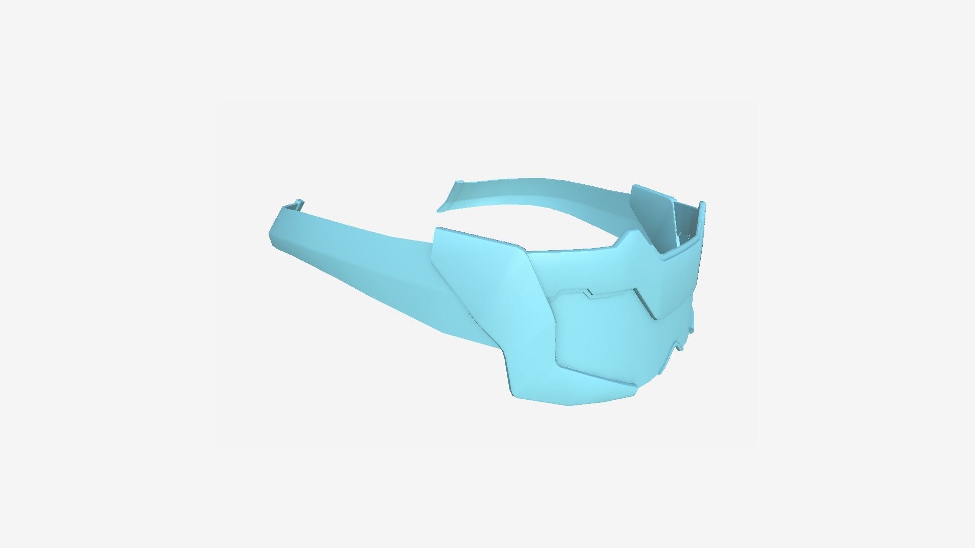 SciFi Glasses F08 Black Gold - Character Design Fashion Low-poly 3D model_9