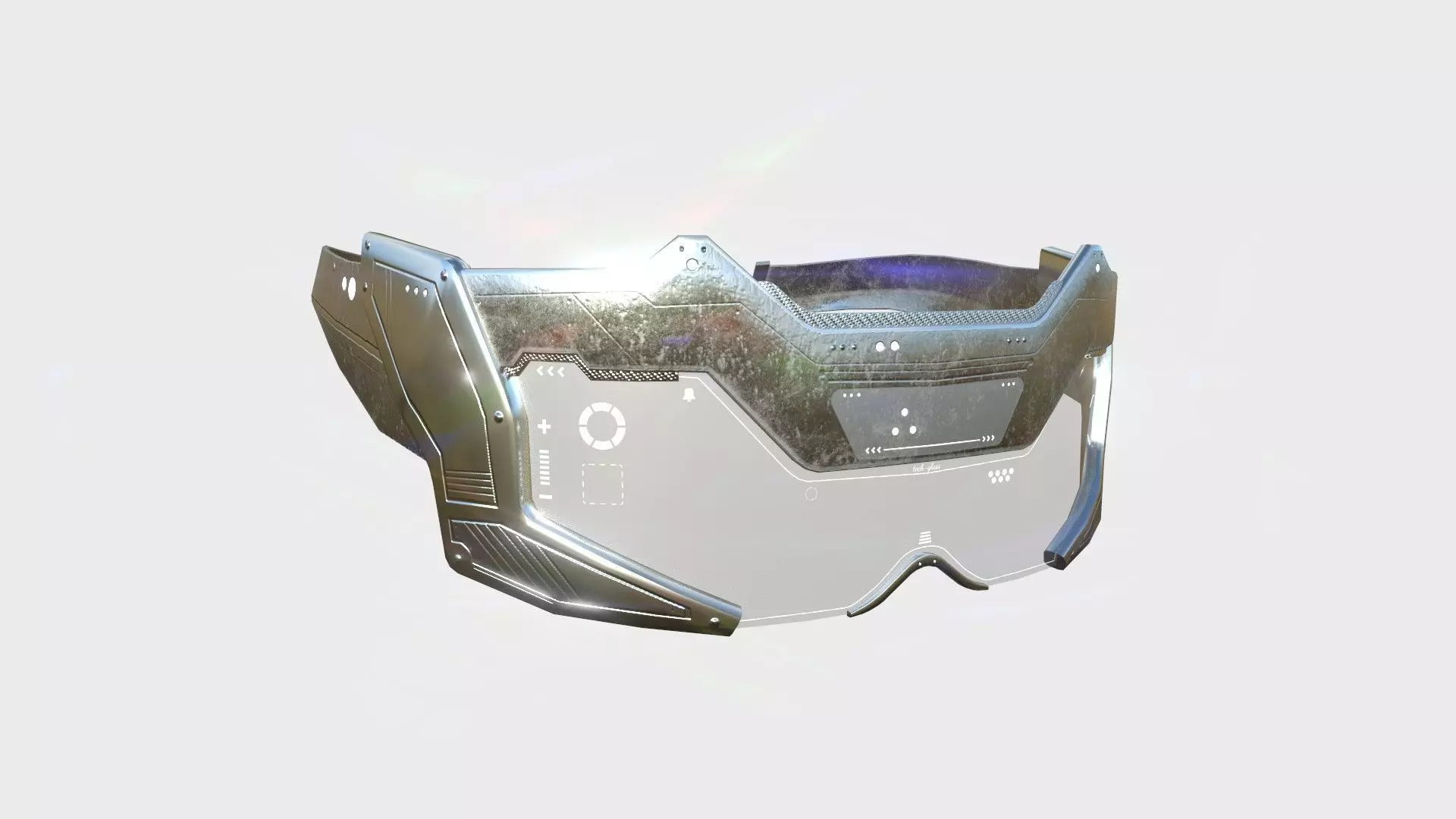 SciFi Glasses F09 Steel Light - Character Design Fashion Low-poly 3D model_0