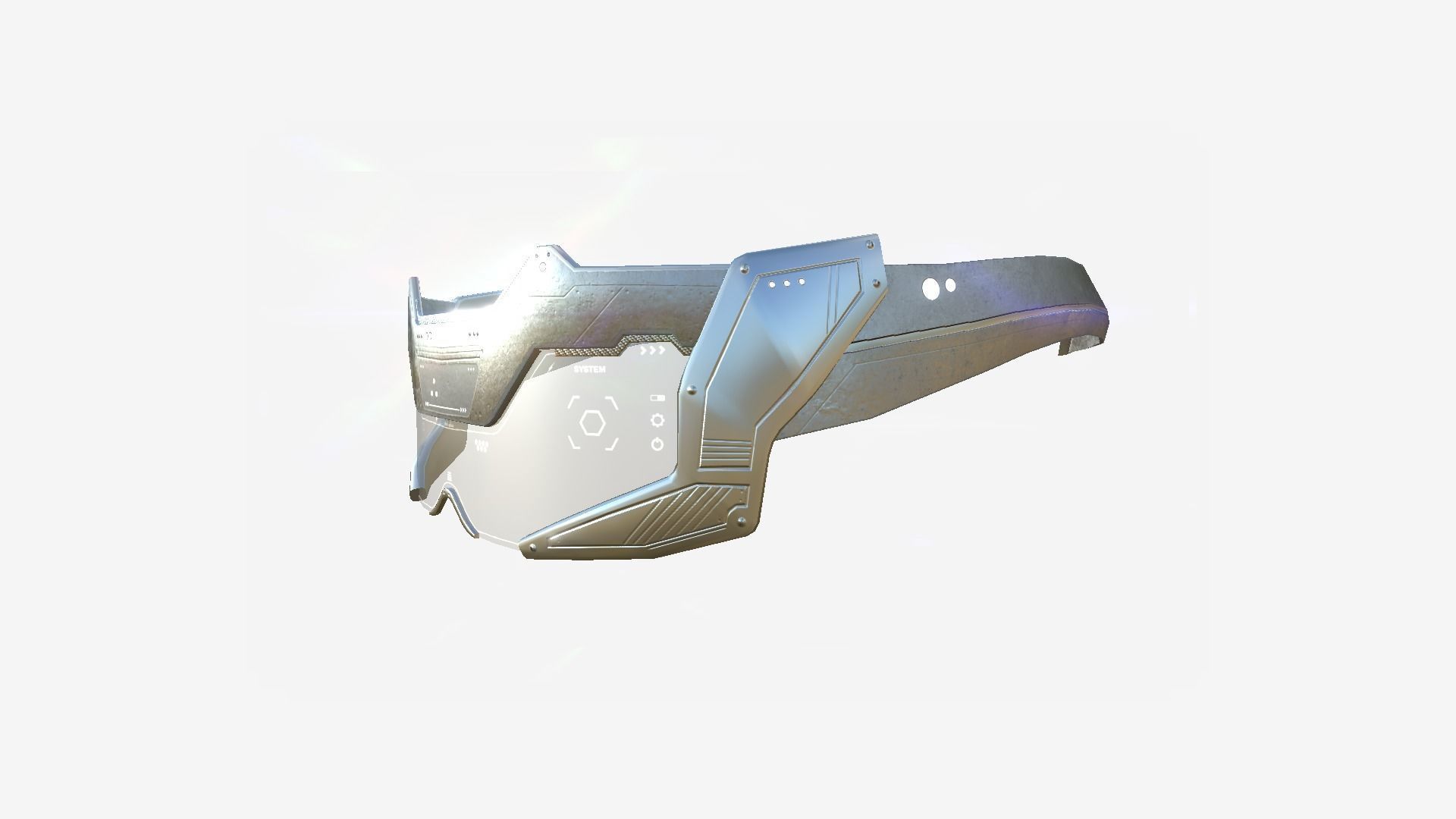 SciFi Glasses F09 Steel Light - Character Design Fashion Low-poly 3D model_2