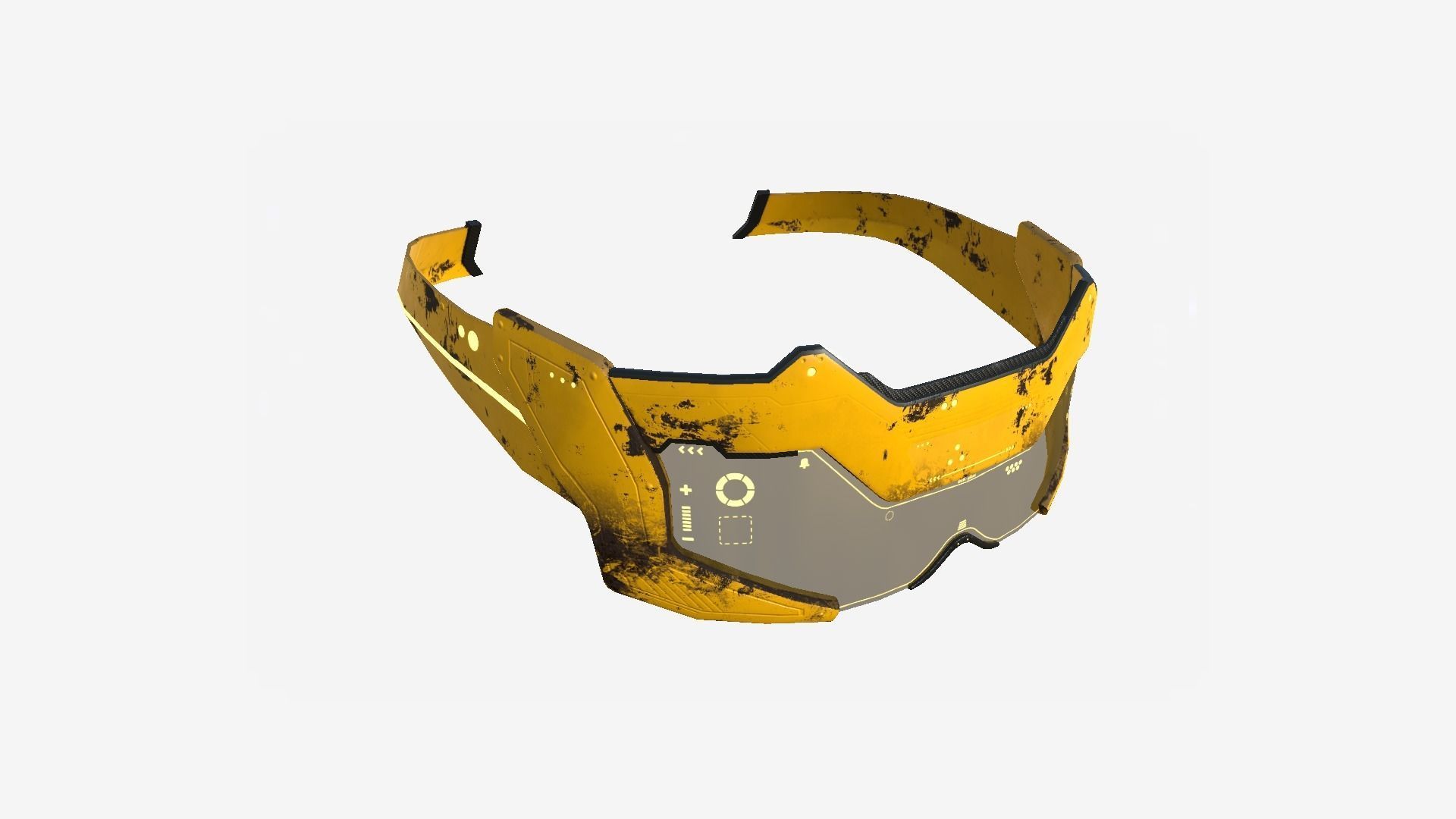 SciFi Glasses F10 Yellow - Character Design Fashion Low-poly 3D model_3