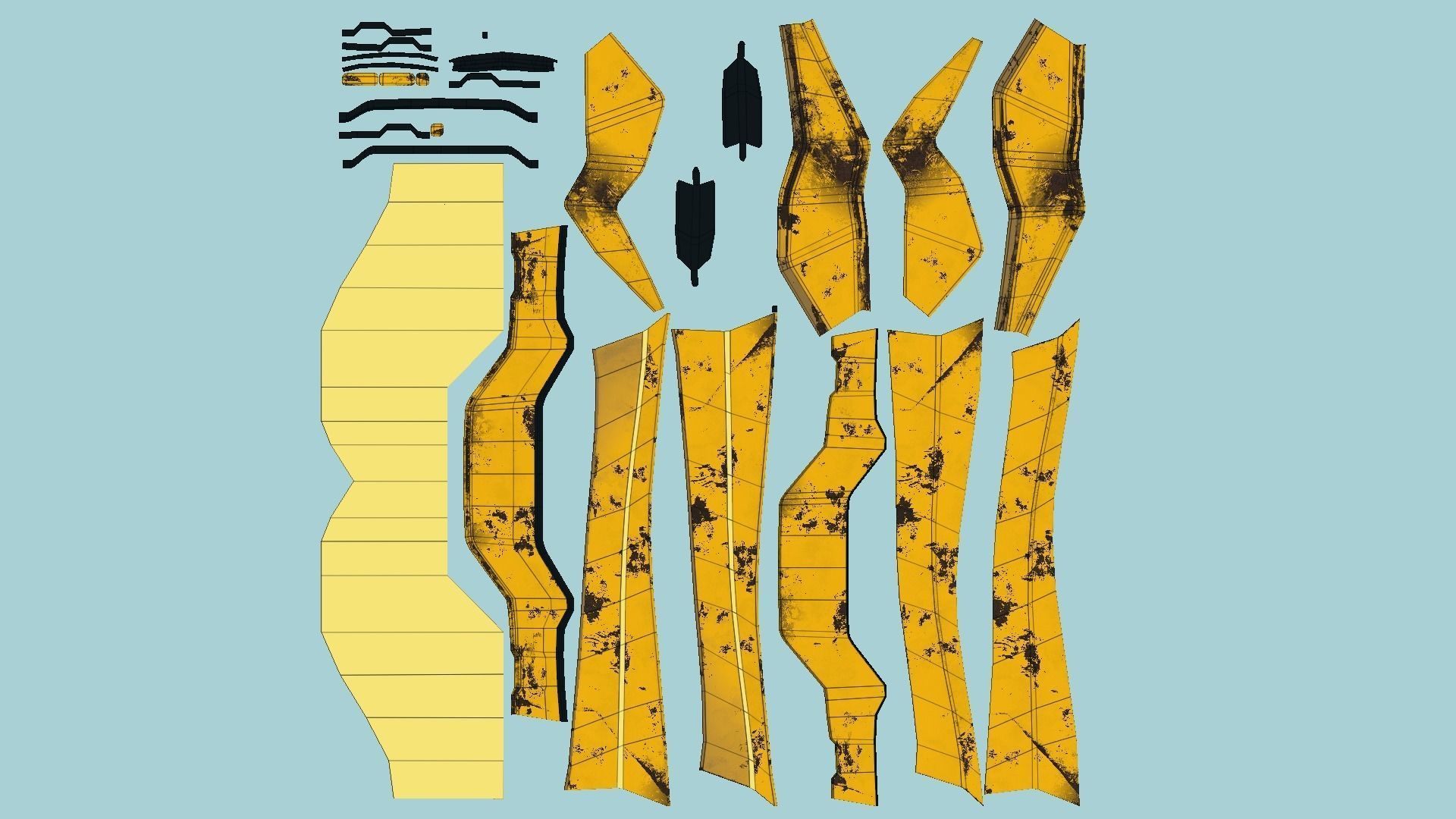 SciFi Glasses F10 Yellow - Character Design Fashion Low-poly 3D model_5