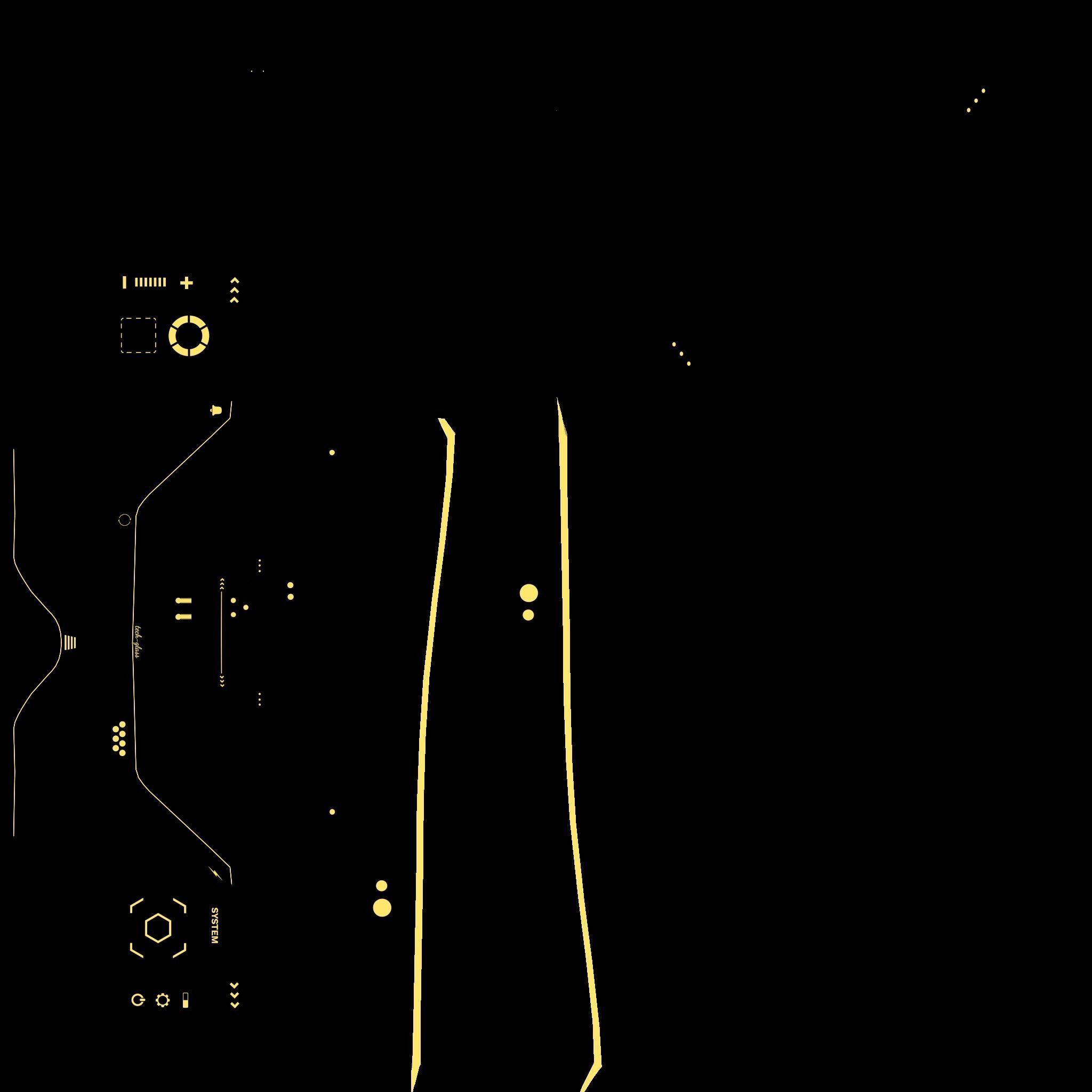 SciFi Glasses F10 Yellow - Character Design Fashion Low-poly 3D model_18