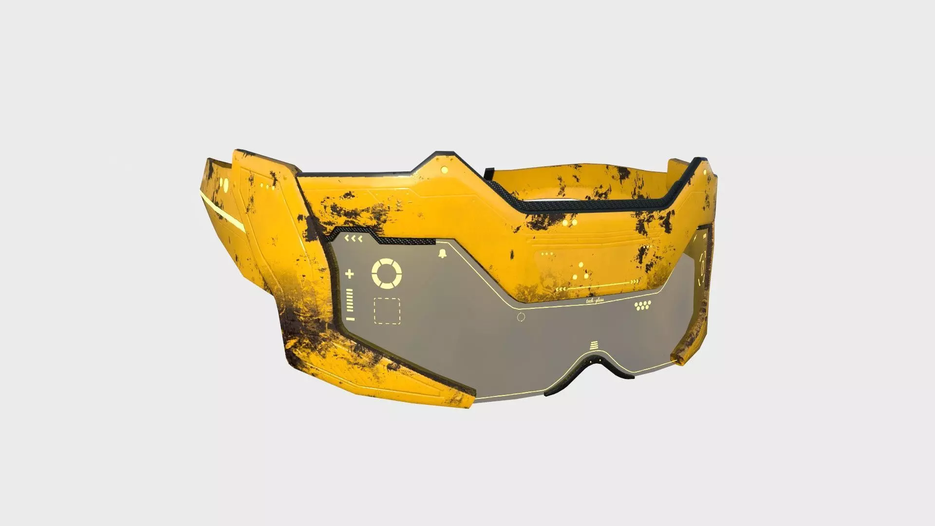 SciFi Glasses F10 Yellow - Character Design Fashion Low-poly 3D model_0