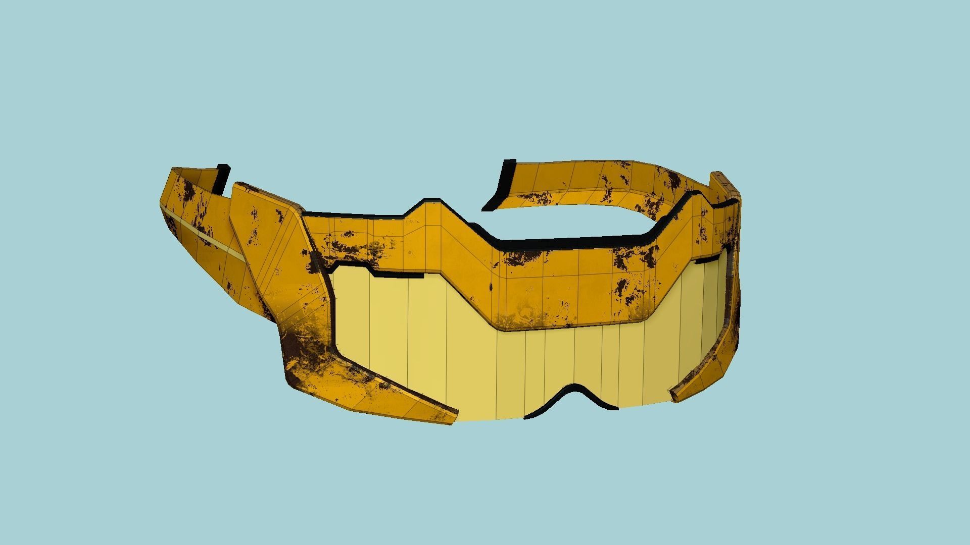 SciFi Glasses F10 Yellow - Character Design Fashion Low-poly 3D model_6