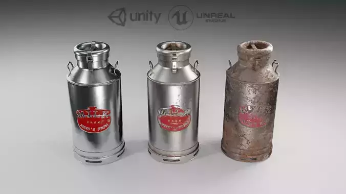 Milk can Low-poly 3D model