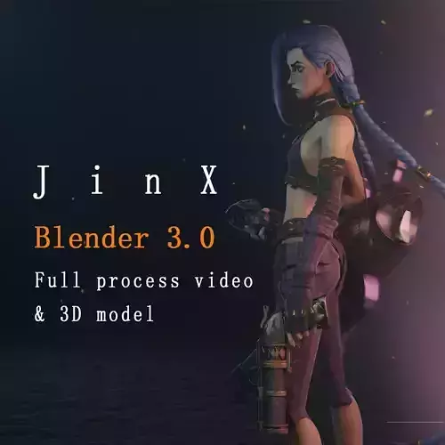 JinX modeling - Blender   Full process video and 3D model