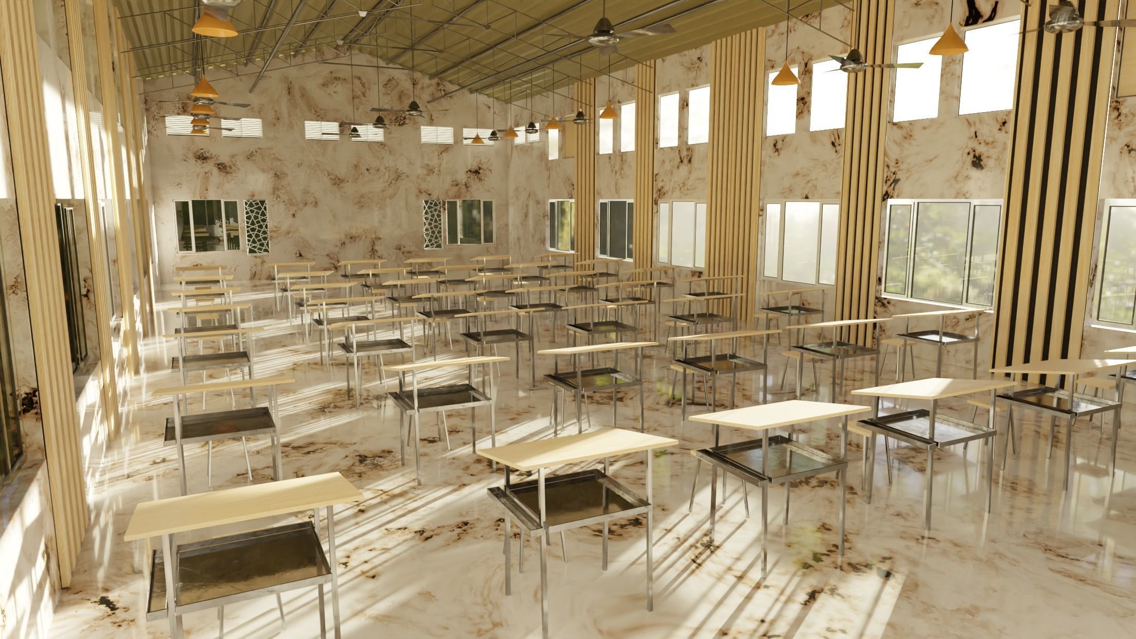 Architecture Classroom Low-poly 3D model Low-poly 3D model_1