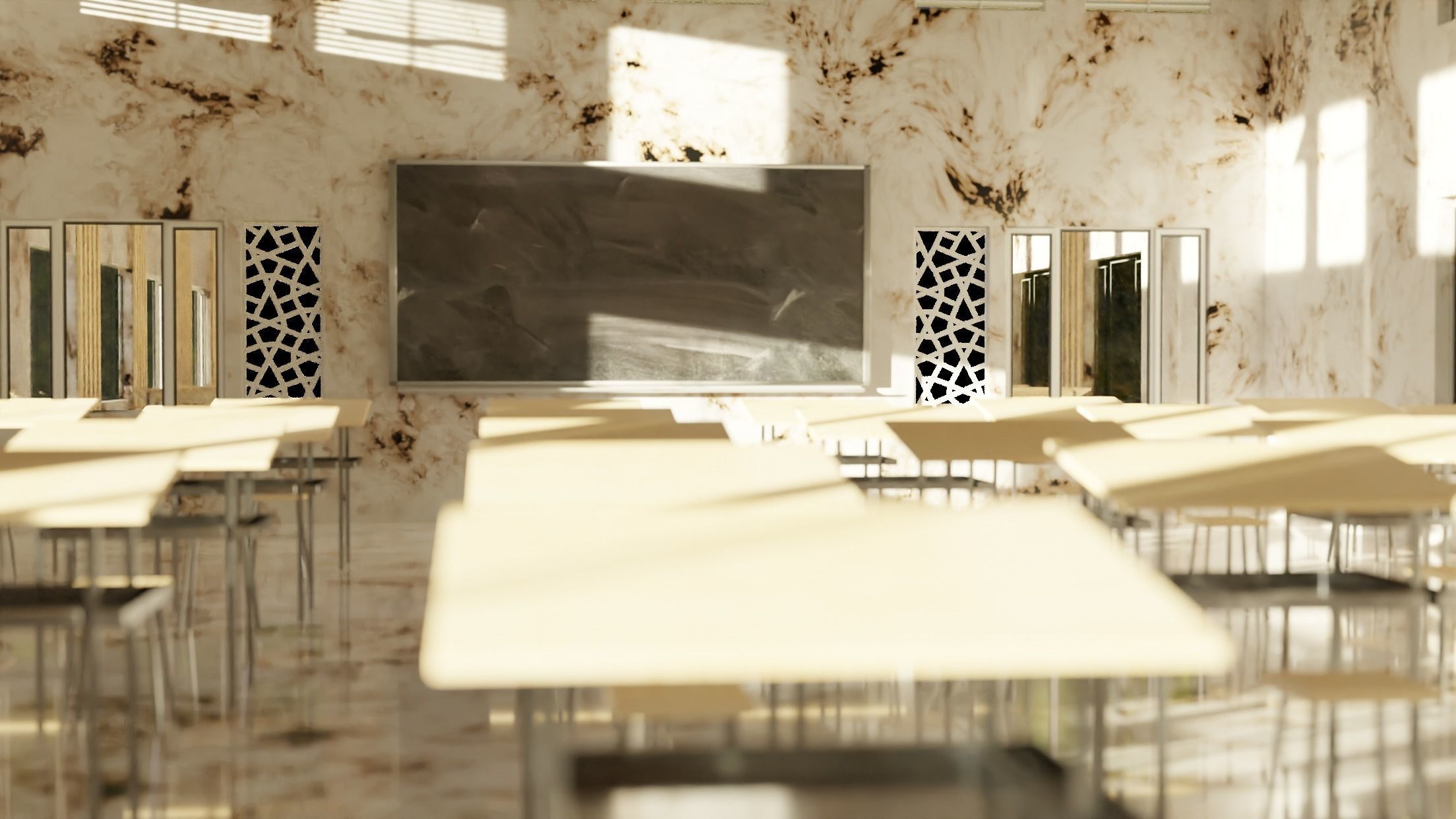 Architecture Classroom Low-poly 3D model Low-poly 3D model_2