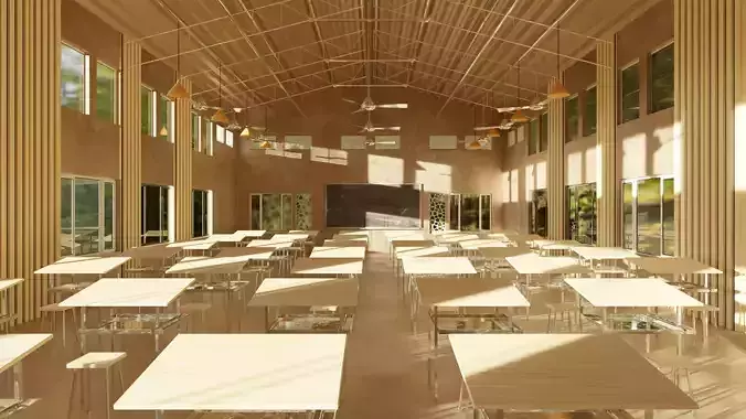 Architecture Classroom Low-poly 3D model