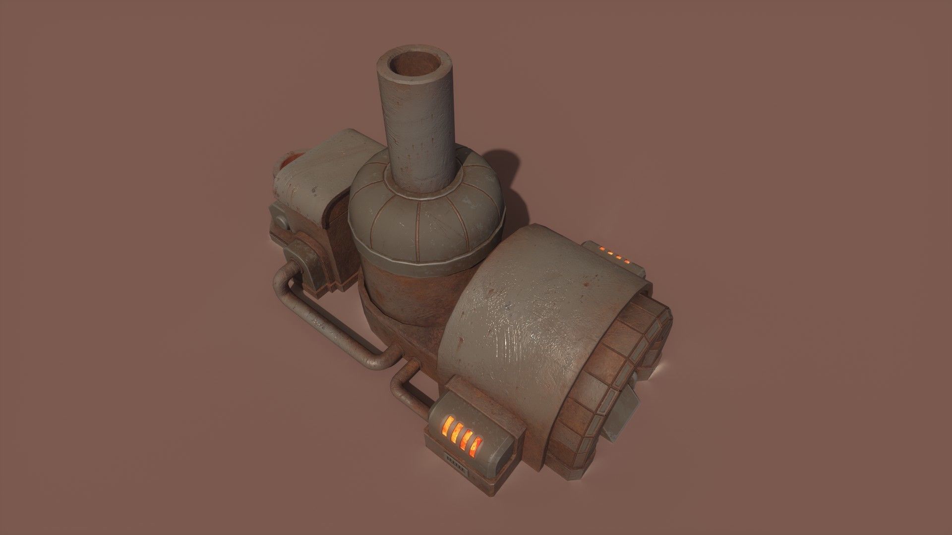 Retrofuturism Stylized Scifi Megaforge Low-poly 3D model_3