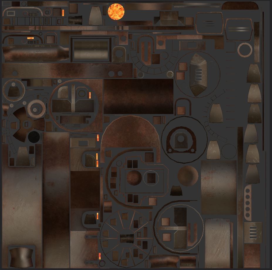 Retrofuturism Stylized Scifi Megaforge Low-poly 3D model_15