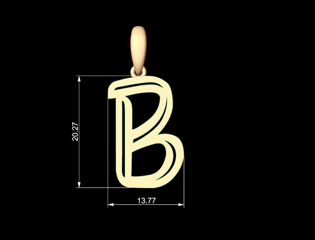Initial Letters Pendant Quoote B 3D print model_4