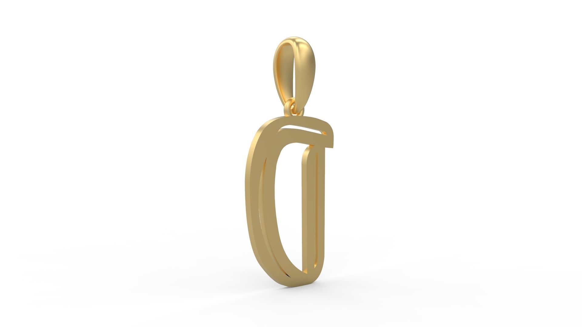 Initial Letters Pendant Quoote D 3D print model_3