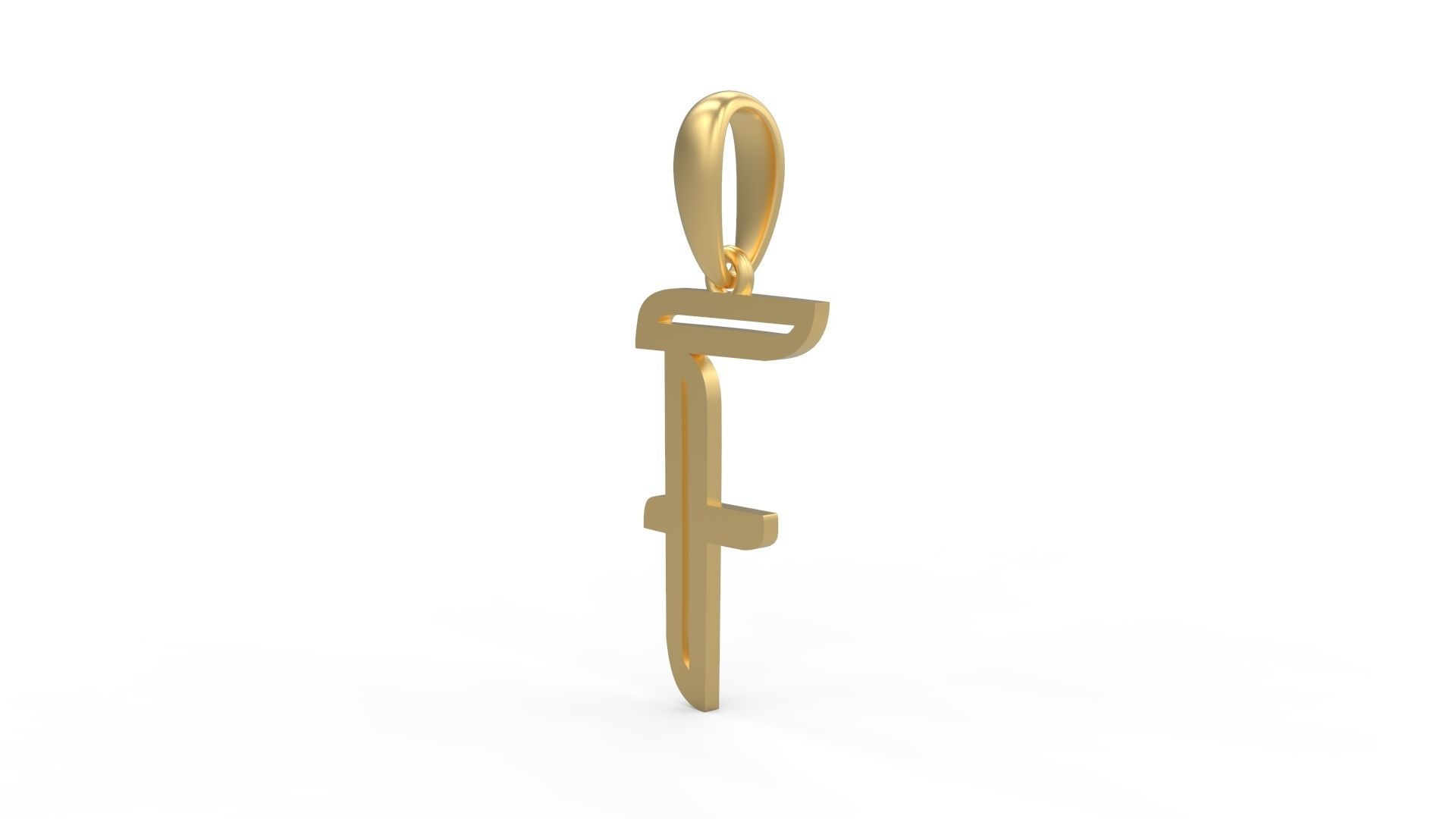 Initial Letters Pendant Quoote F 3D print model_1