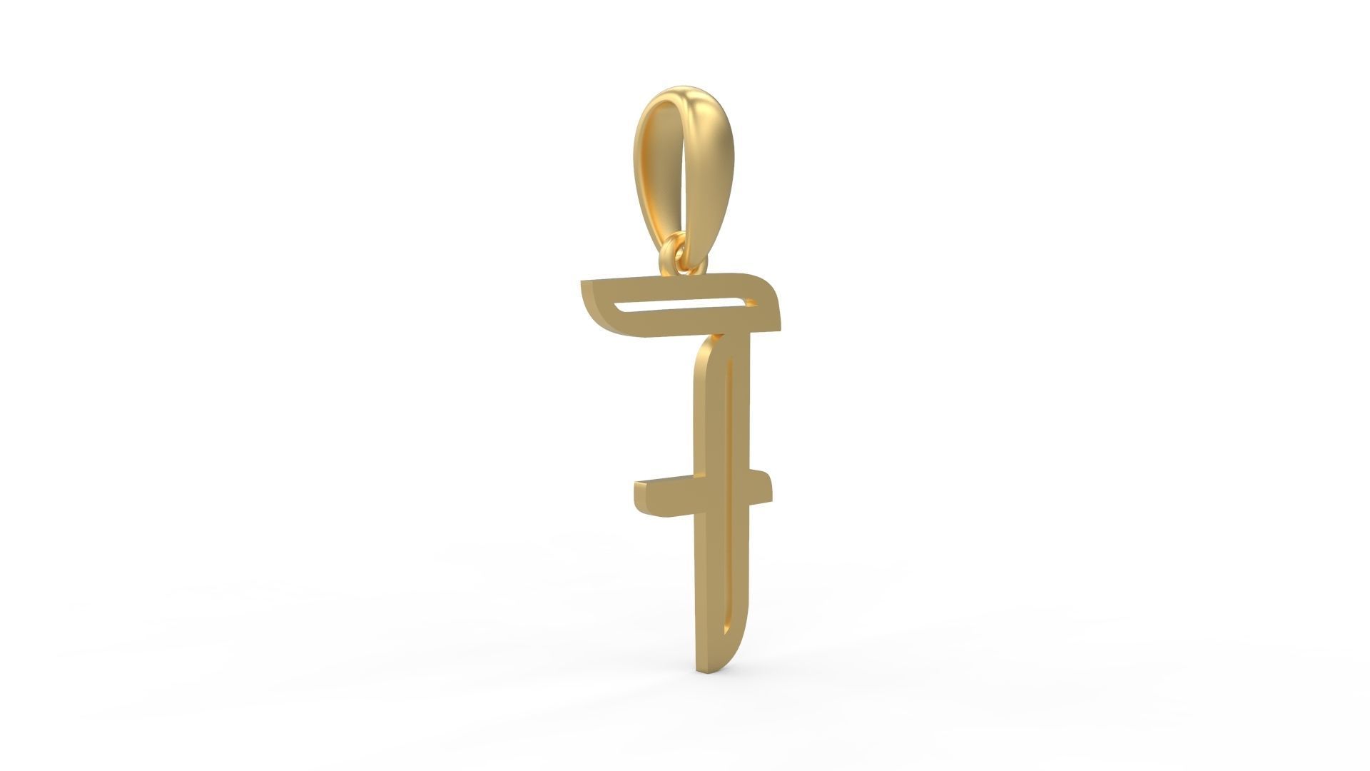 Initial Letters Pendant Quoote F 3D print model_3