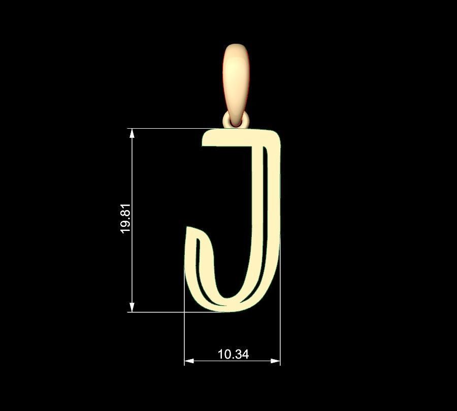Initial Letters Pendant Quoote J 3D print model_5