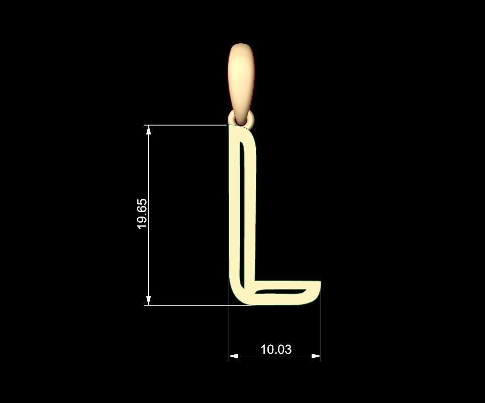 Initial Letters Pendant Quoote L 3D print model_5