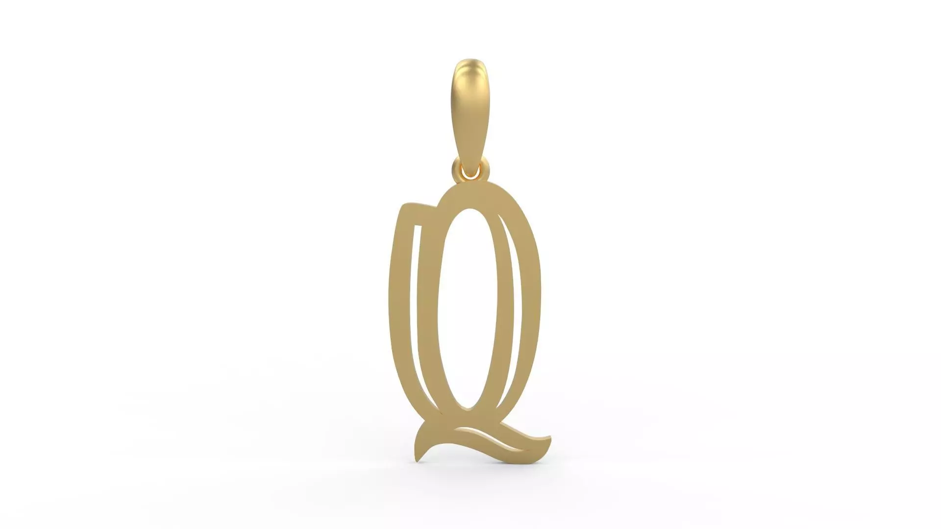 Initial Letters Pendant Quoote Q 3D print model_0