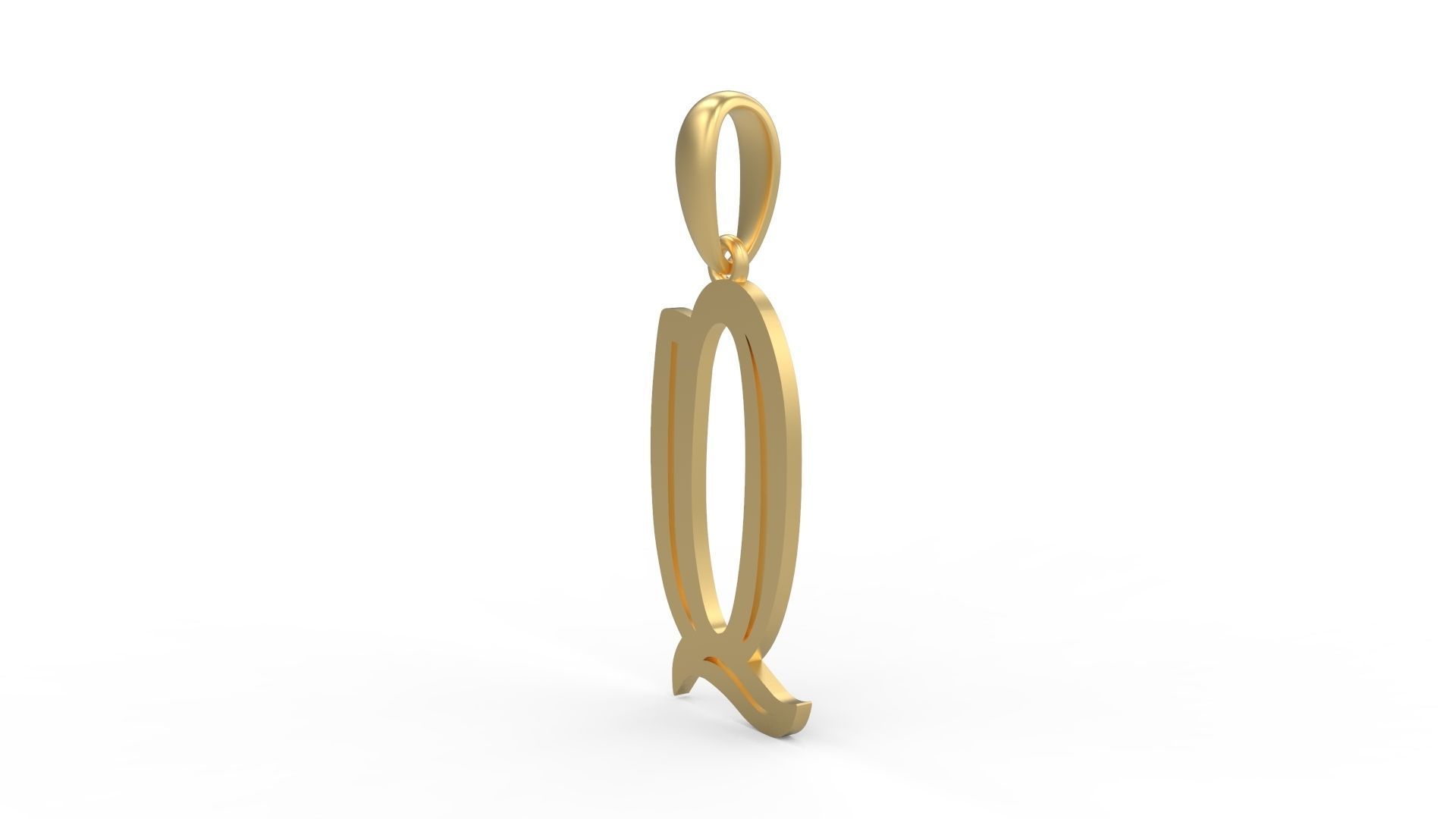 Initial Letters Pendant Quoote Q 3D print model_1