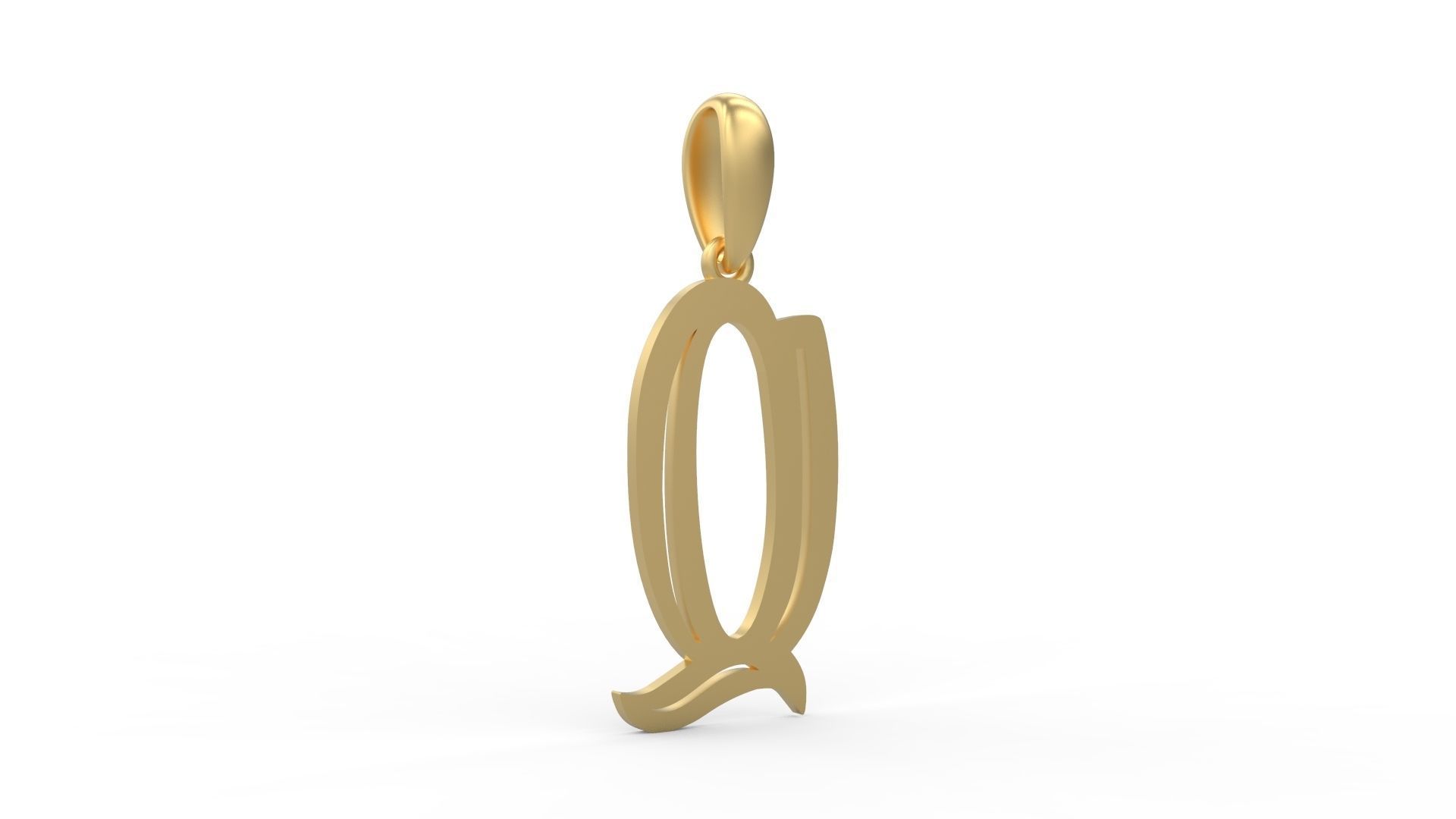 Initial Letters Pendant Quoote Q 3D print model_3