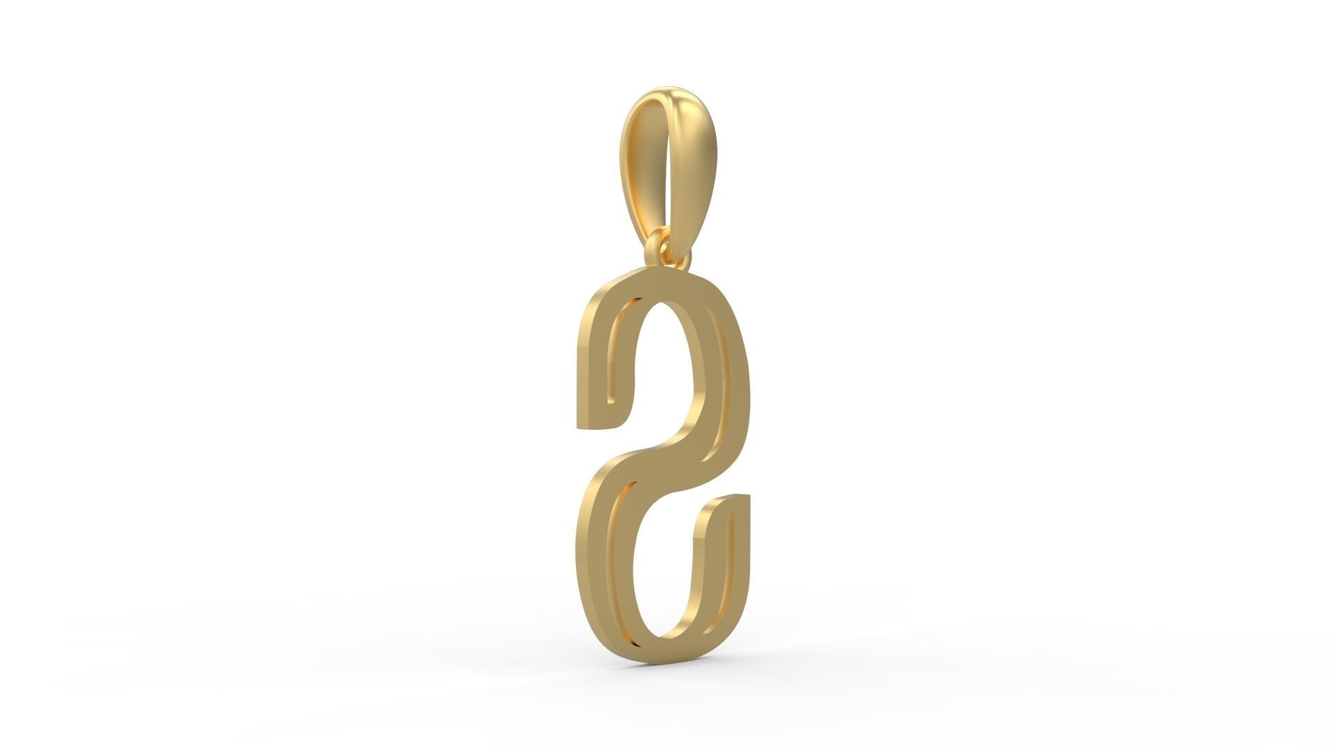 Initial Letters Pendant Quoote S 3D print model_3