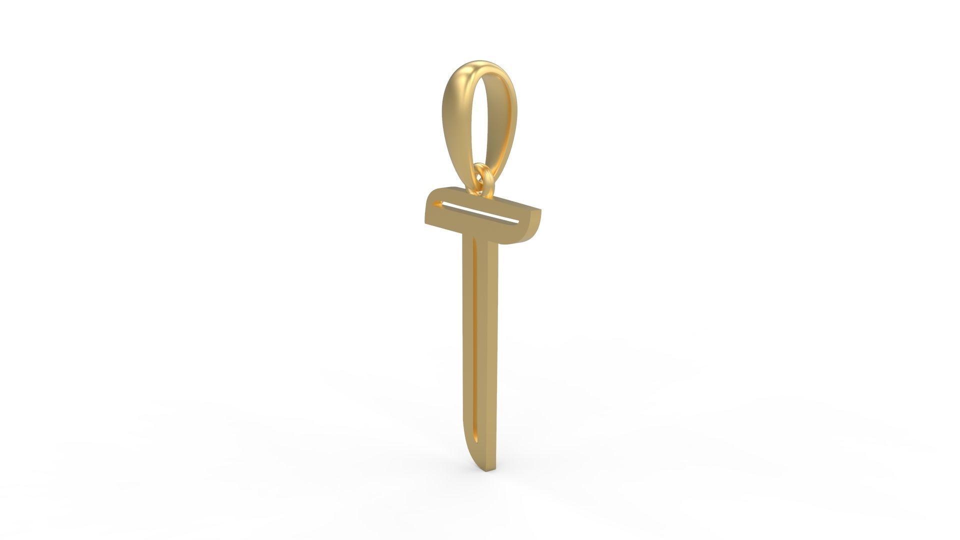 Initial Letters Pendant Quoote T 3D print model_1