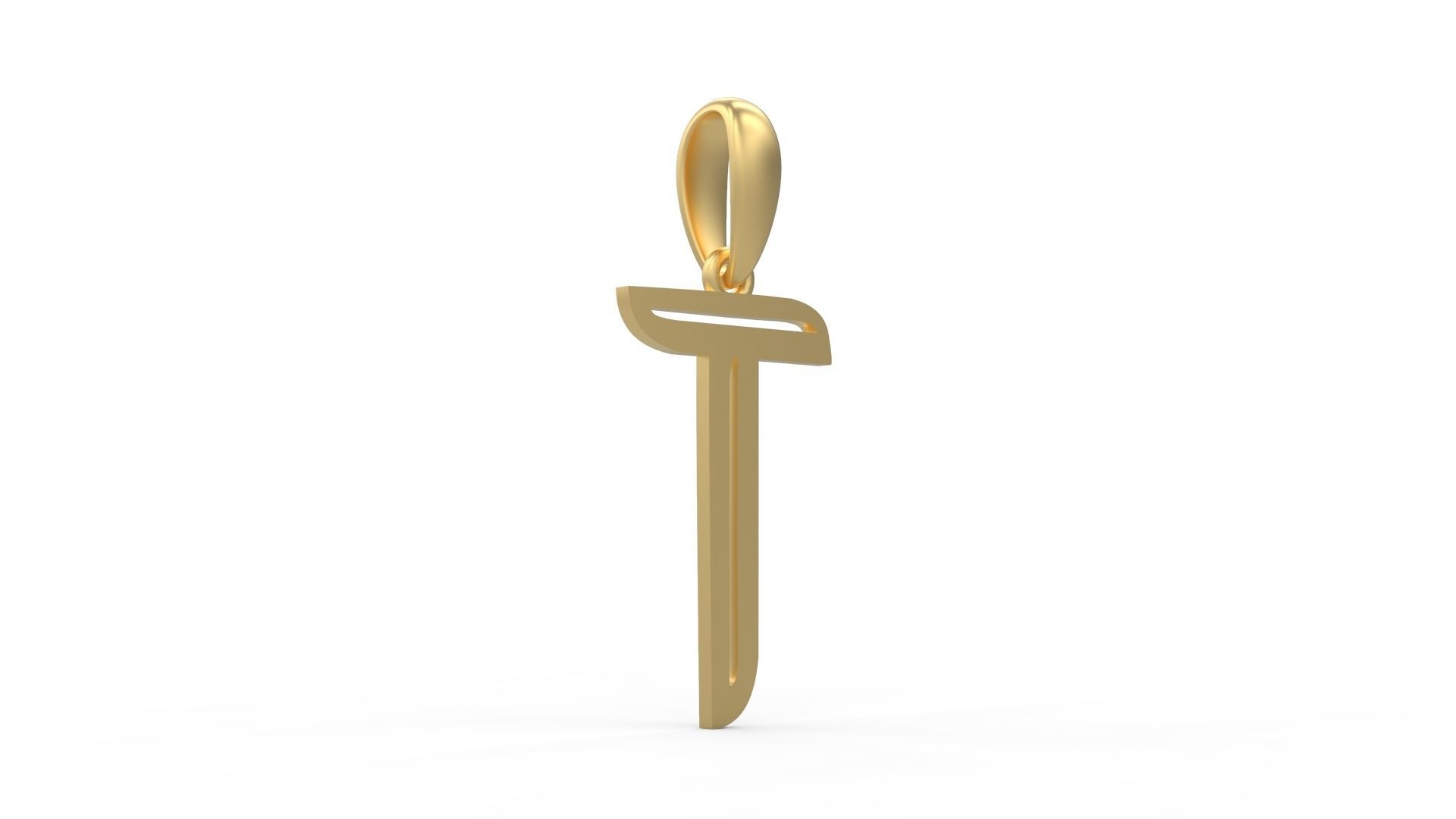 Initial Letters Pendant Quoote T 3D print model_3