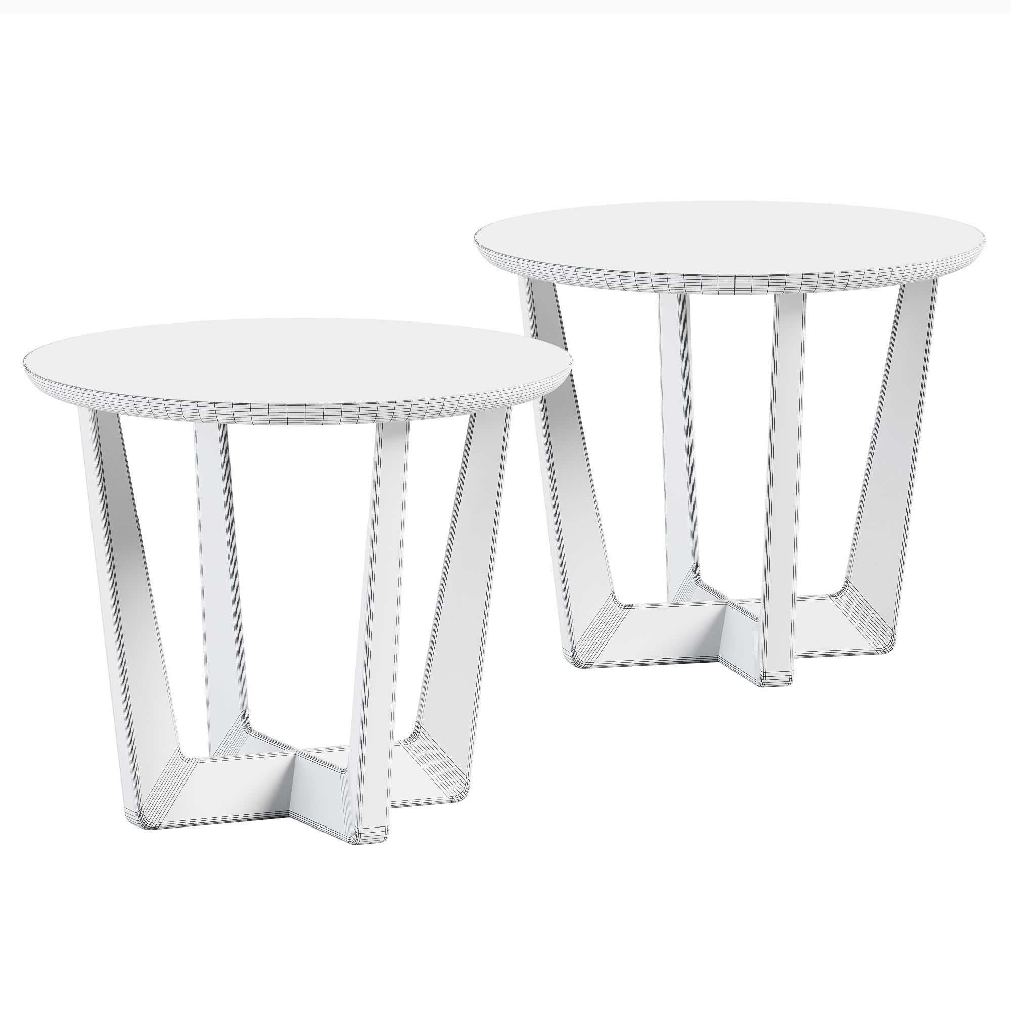 Stowe Side Table West Elm 3D model_1