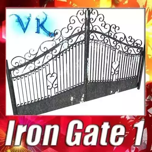 Wrought Iron Gate 01 3D model