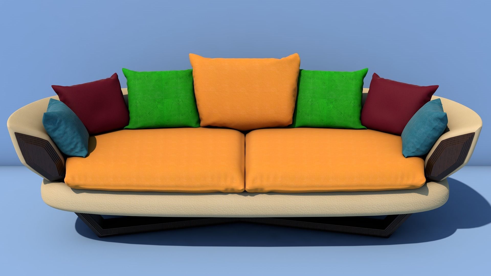 Semi-soft sofa and armchairs 3D model_3