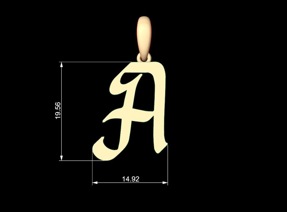 Initial Letters Pendant Reclaim Glory A 3D print model_4
