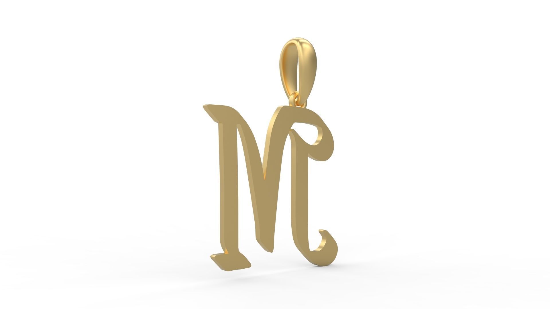 Initial Letters Pendant Reclaim Glory M 3D print model_3
