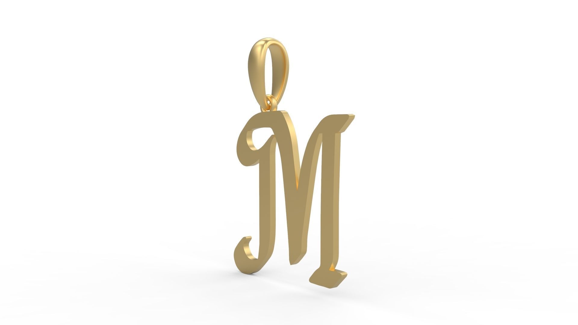 Initial Letters Pendant Reclaim Glory M 3D print model_1