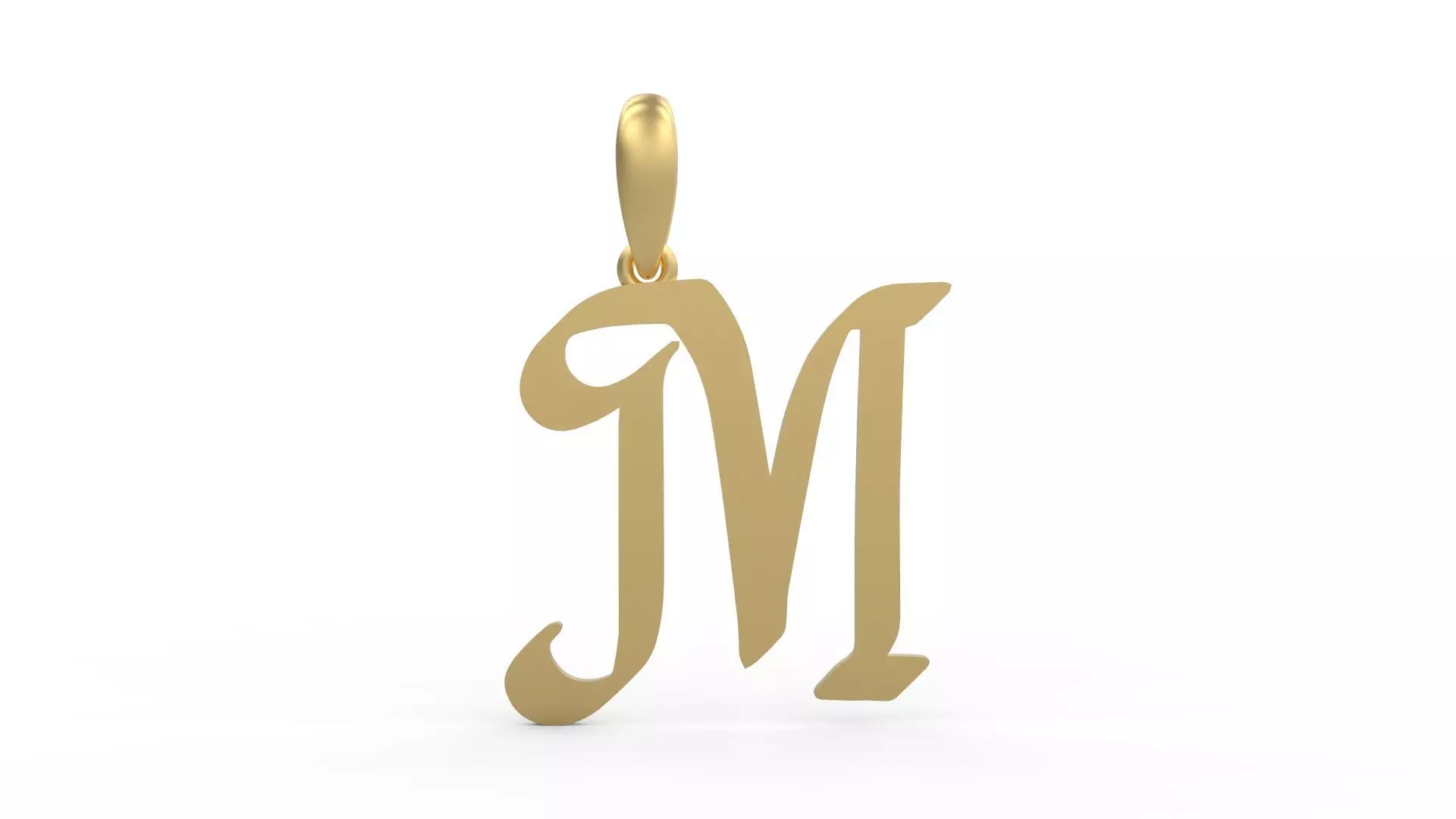 Initial Letters Pendant Reclaim Glory M 3D print model_0