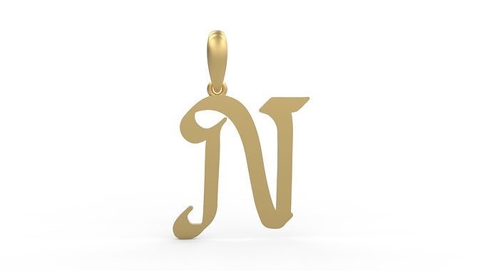Initial Letters Pendant Reclaim Glory N 3D print model
