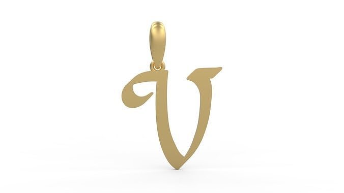Initial Letters Pendant Reclaim Glory V 3D print model