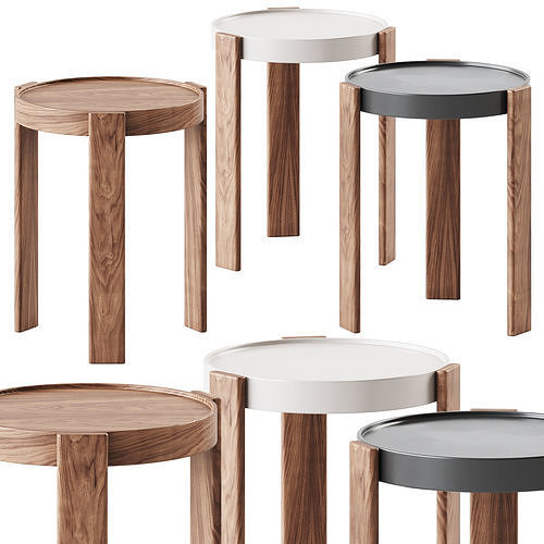 Wood Stacking Side Table West Elm 3D model
