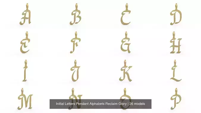 Initial Letters Pendant Alphabets Reclaim Glory