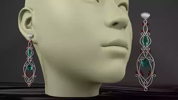 earrings emerald and garnet