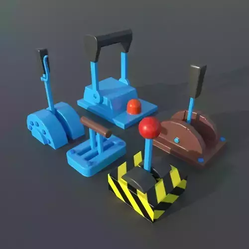 lever handle low poly for game